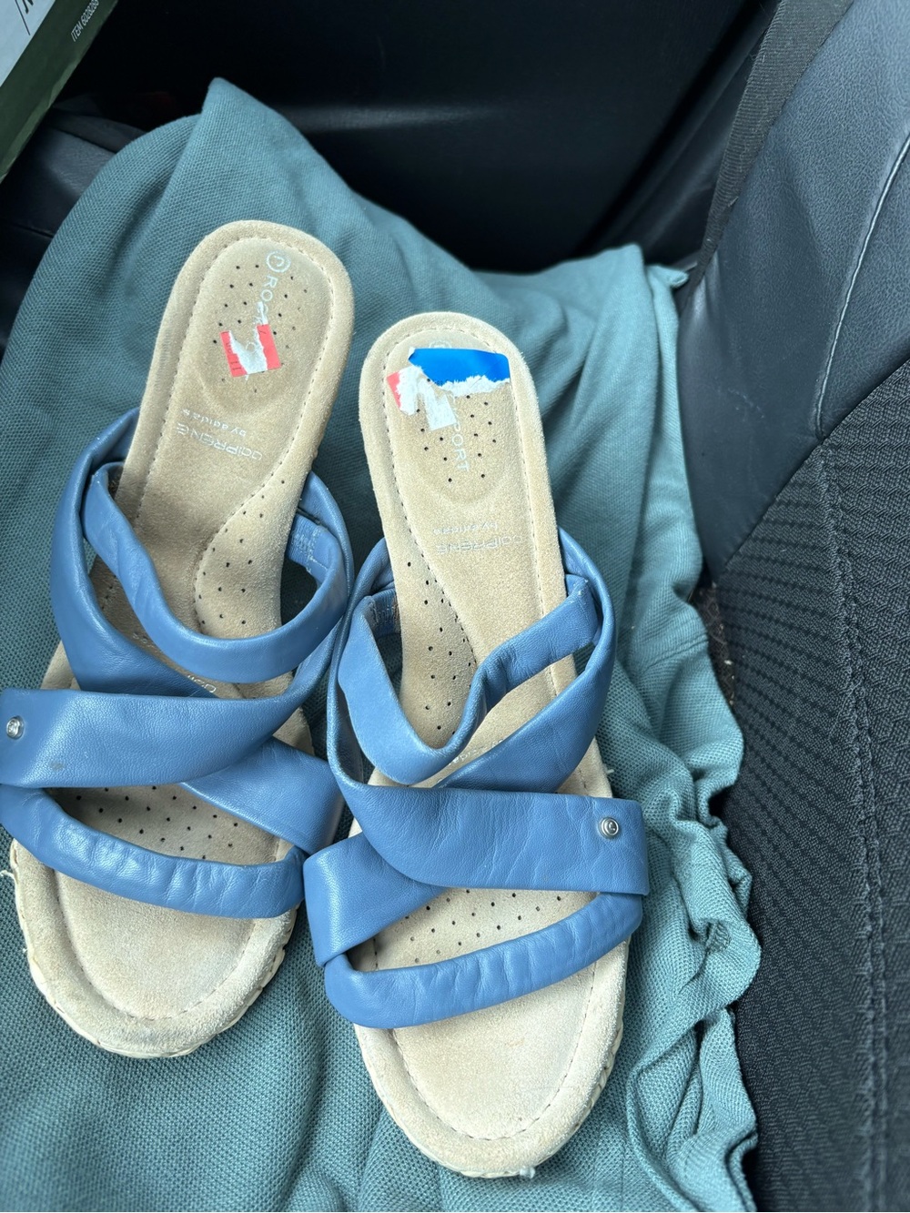adidas Light Blue Women's Crisscross Slide Sandals